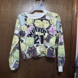 Assassination Classroom Crop Top/Cut Off Top, Size S-M, Color White w/ Designs